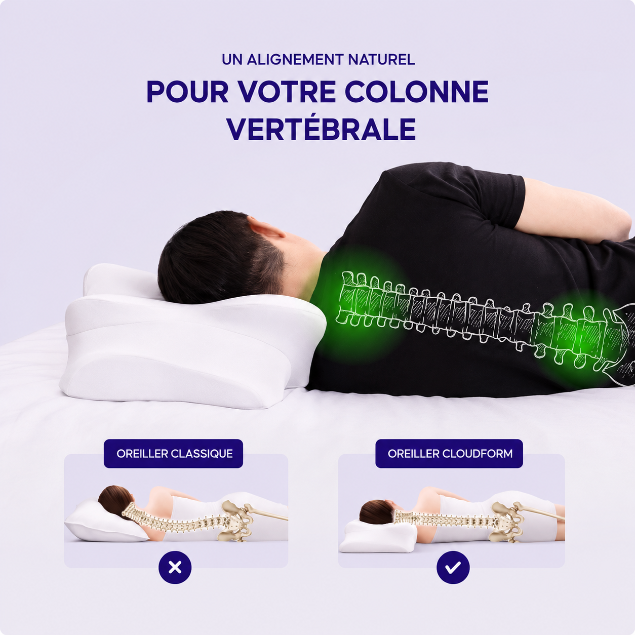 Oreiller à Mémoire de Forme KOMA CloudForm